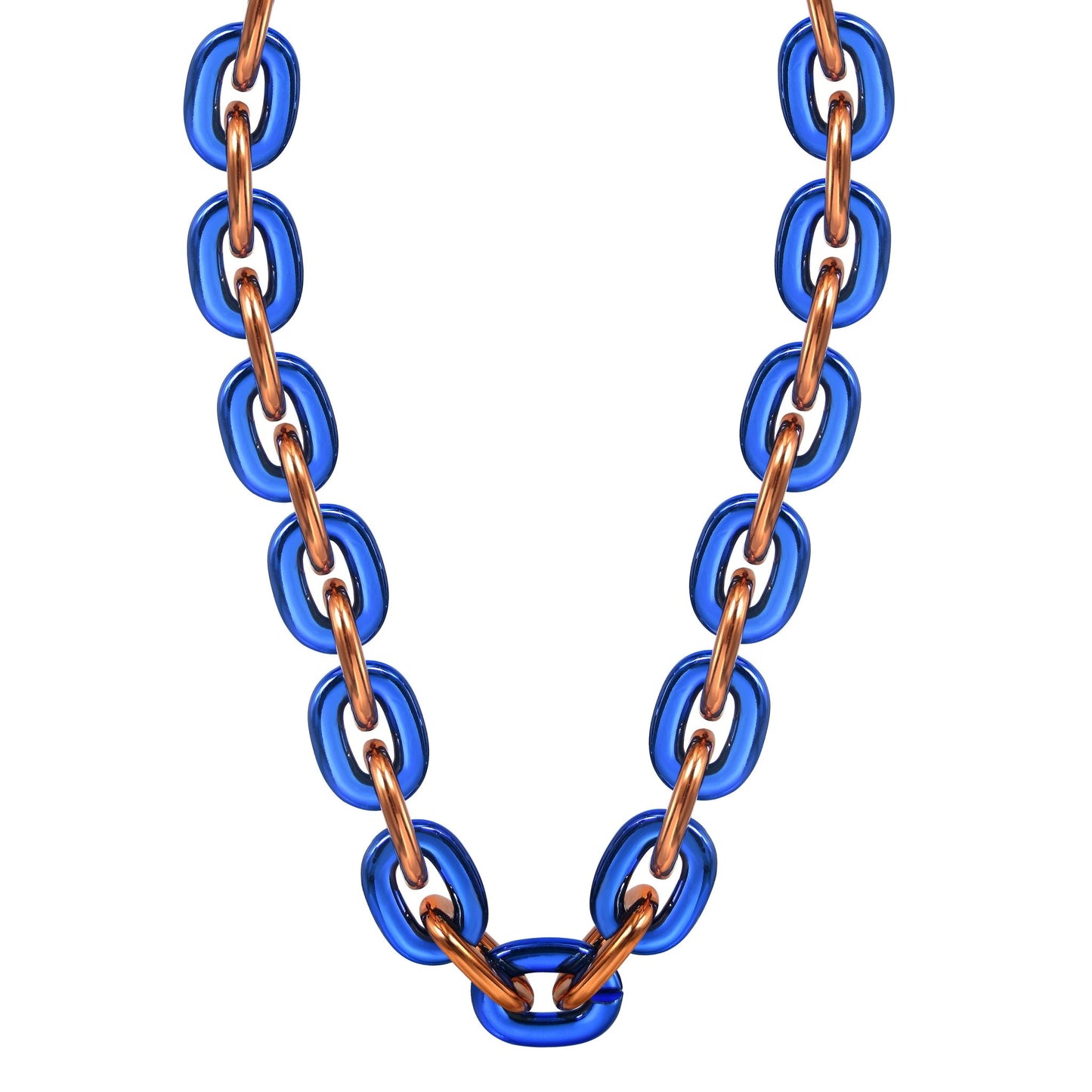 Jumbo Fan Chain Necklace - Gamedays Gear - Royal Blue / Orange