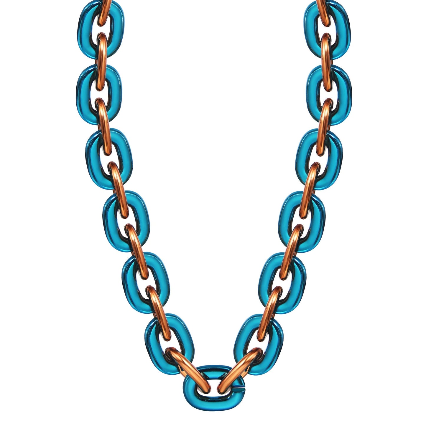 Jumbo Fan Chain Necklace - Gamedays Gear - Navy / Orange