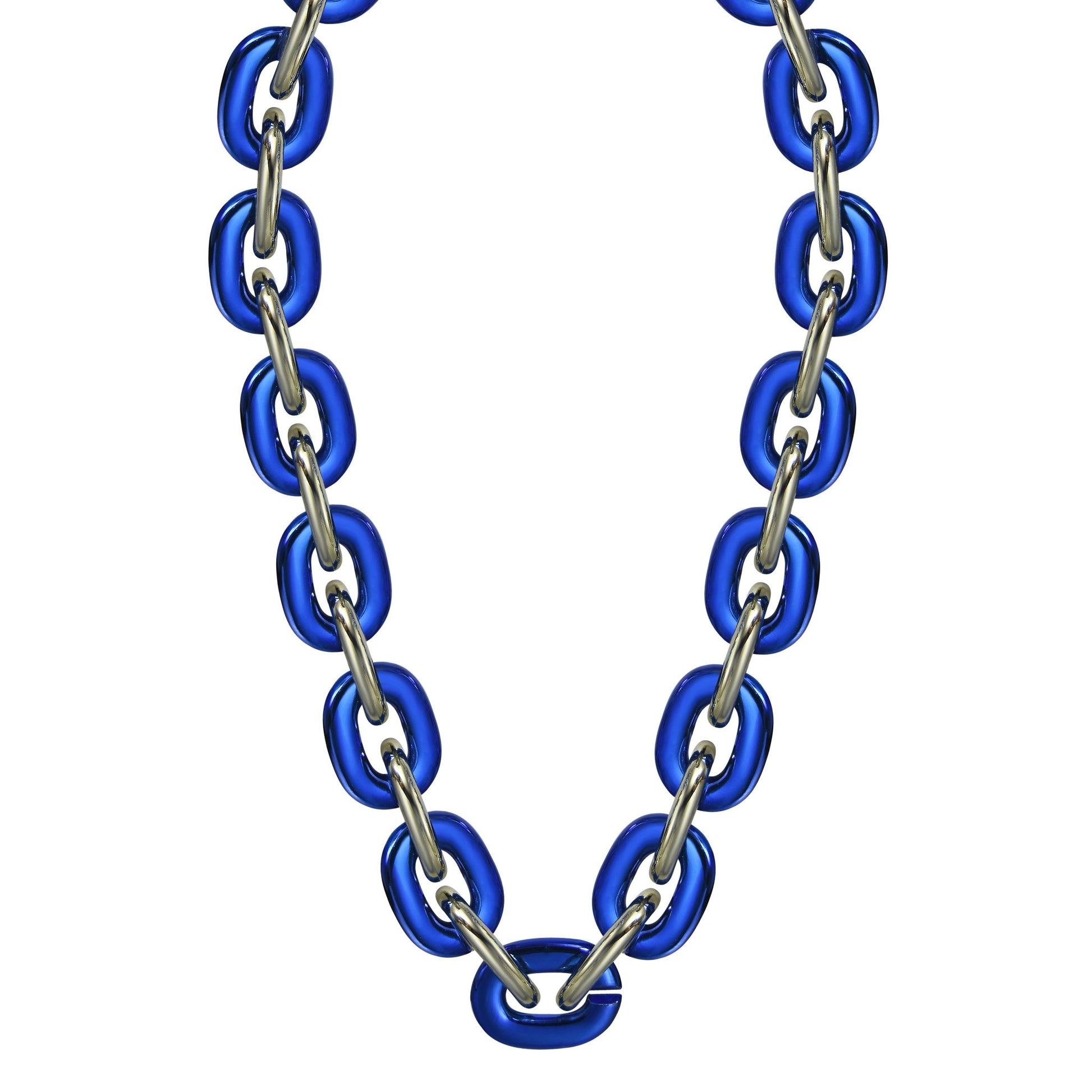 Jumbo Fan Chain Necklace - Gamedays Gear - Royal Blue / Light Gold
