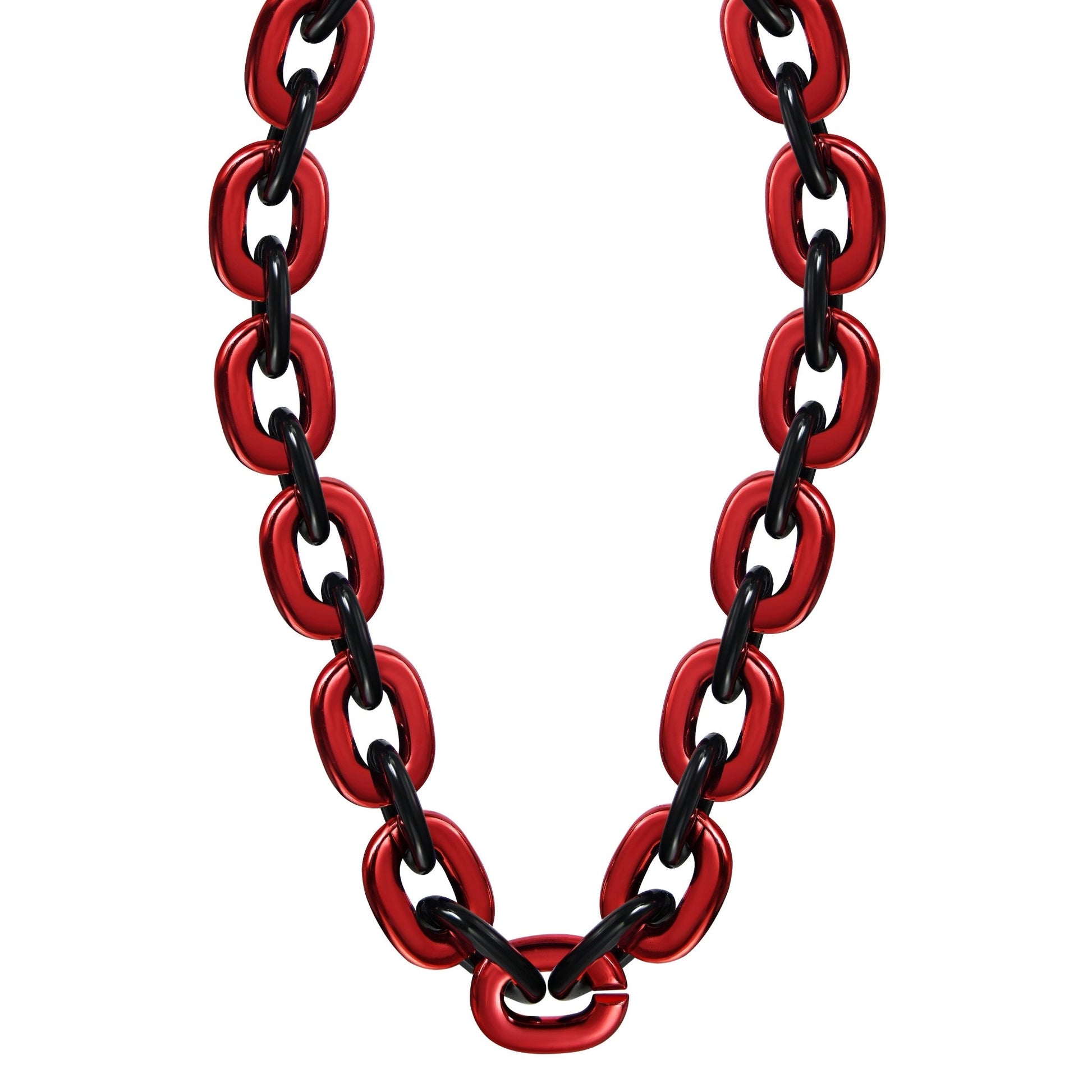 Jumbo Fan Chain Necklace - Gamedays Gear - Red / Black