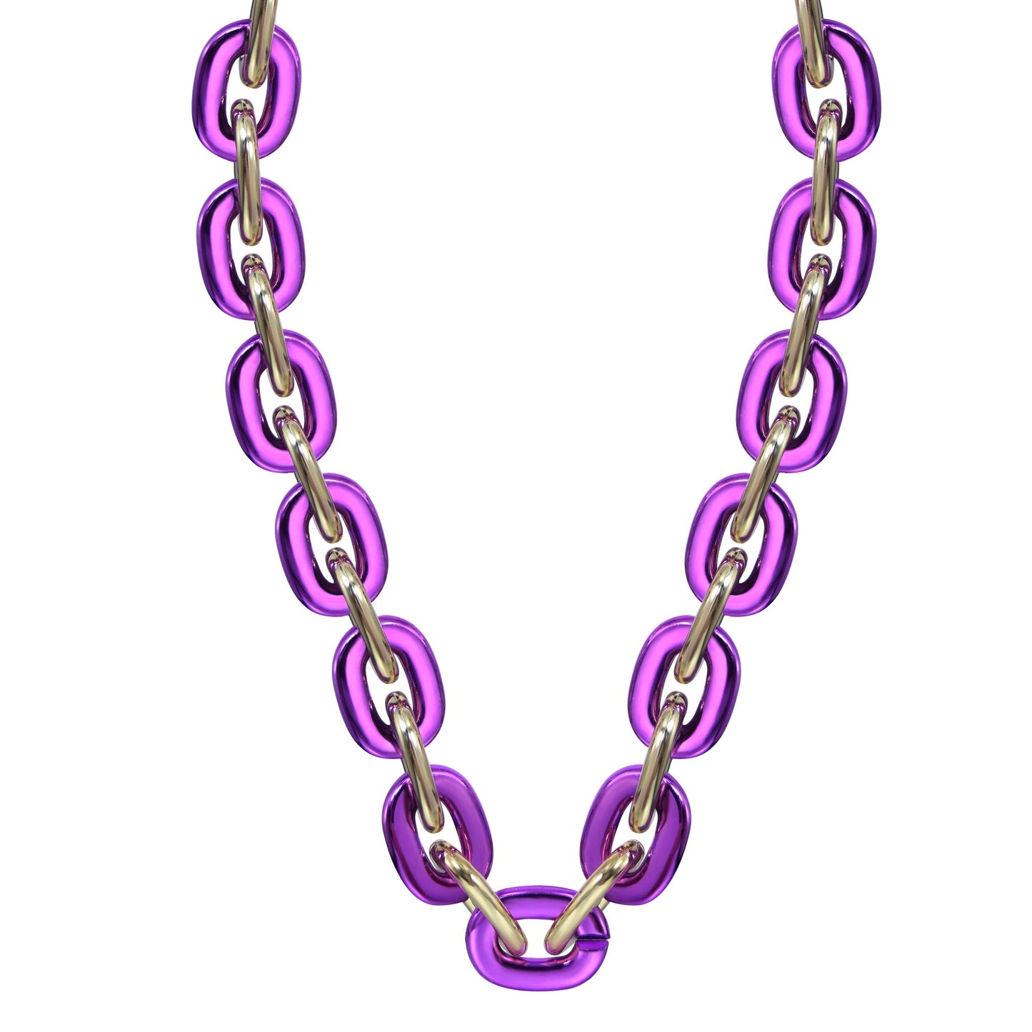 Jumbo Fan Chain Necklace - Gamedays Gear - Purple / Soft Gold