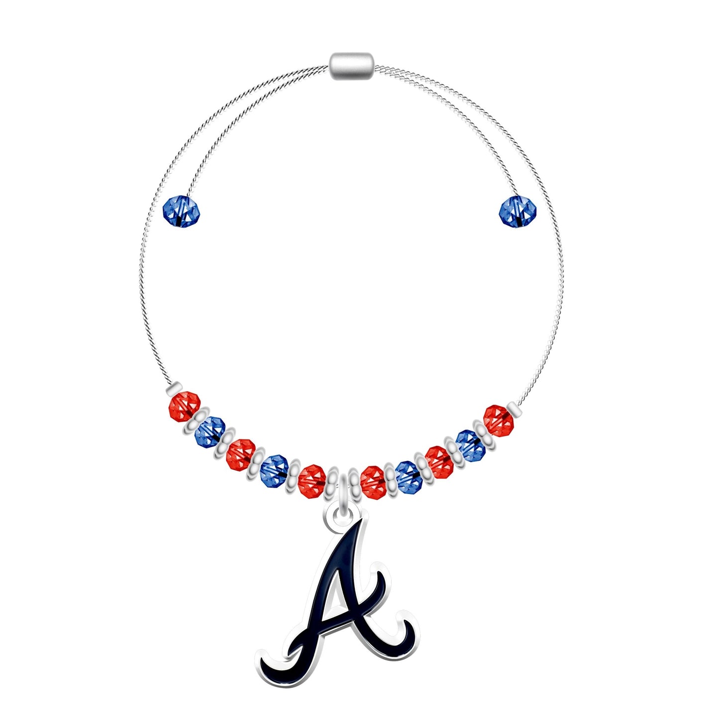 MLB 2-Tone Bead Adjustable Bracelet - Gamedays Gear - Atlanta Braves