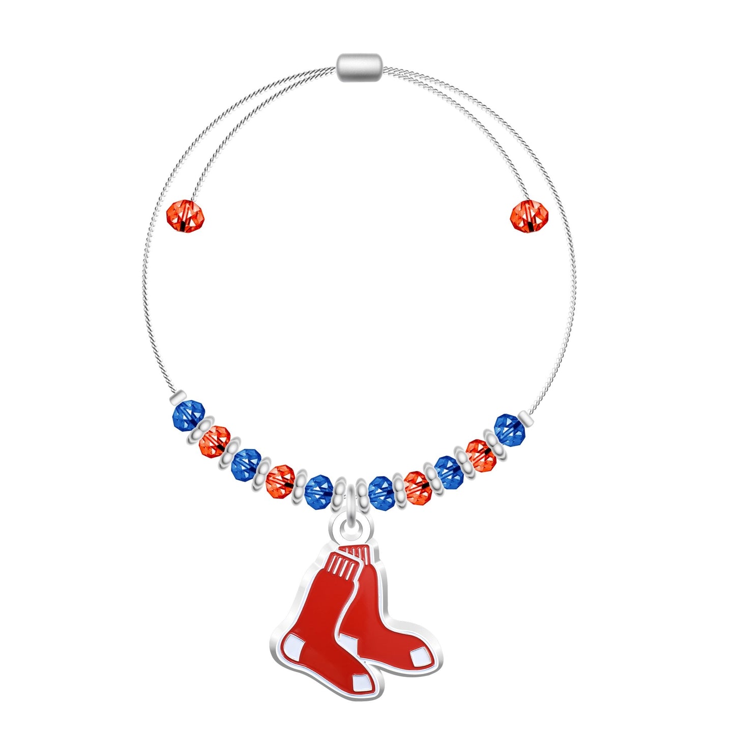 MLB 2-Tone Bead Adjustable Bracelet - Gamedays Gear - Boston Red Sox