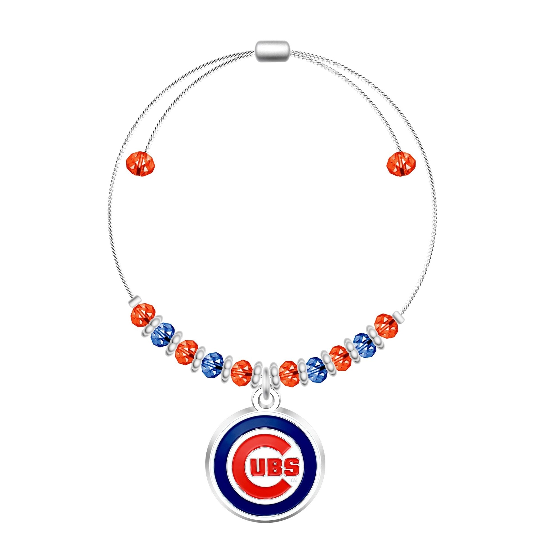 MLB 2-Tone Bead Adjustable Bracelet - Gamedays Gear - Chicago Cubs