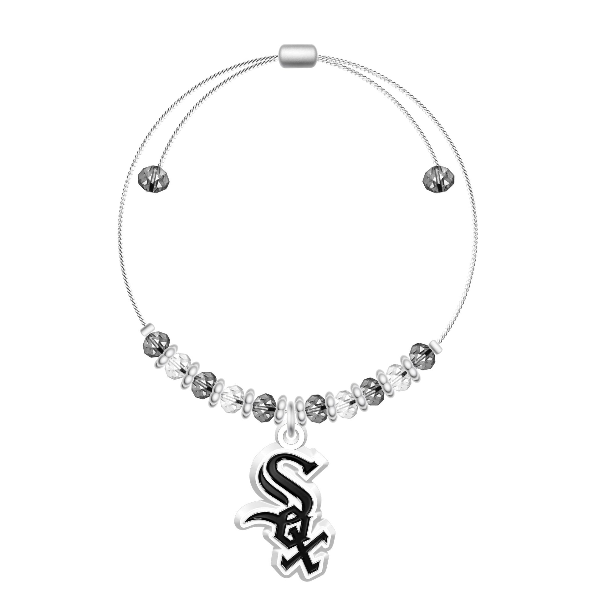 MLB 2-Tone Bead Adjustable Bracelet - Gamedays Gear - Chicago White Sox