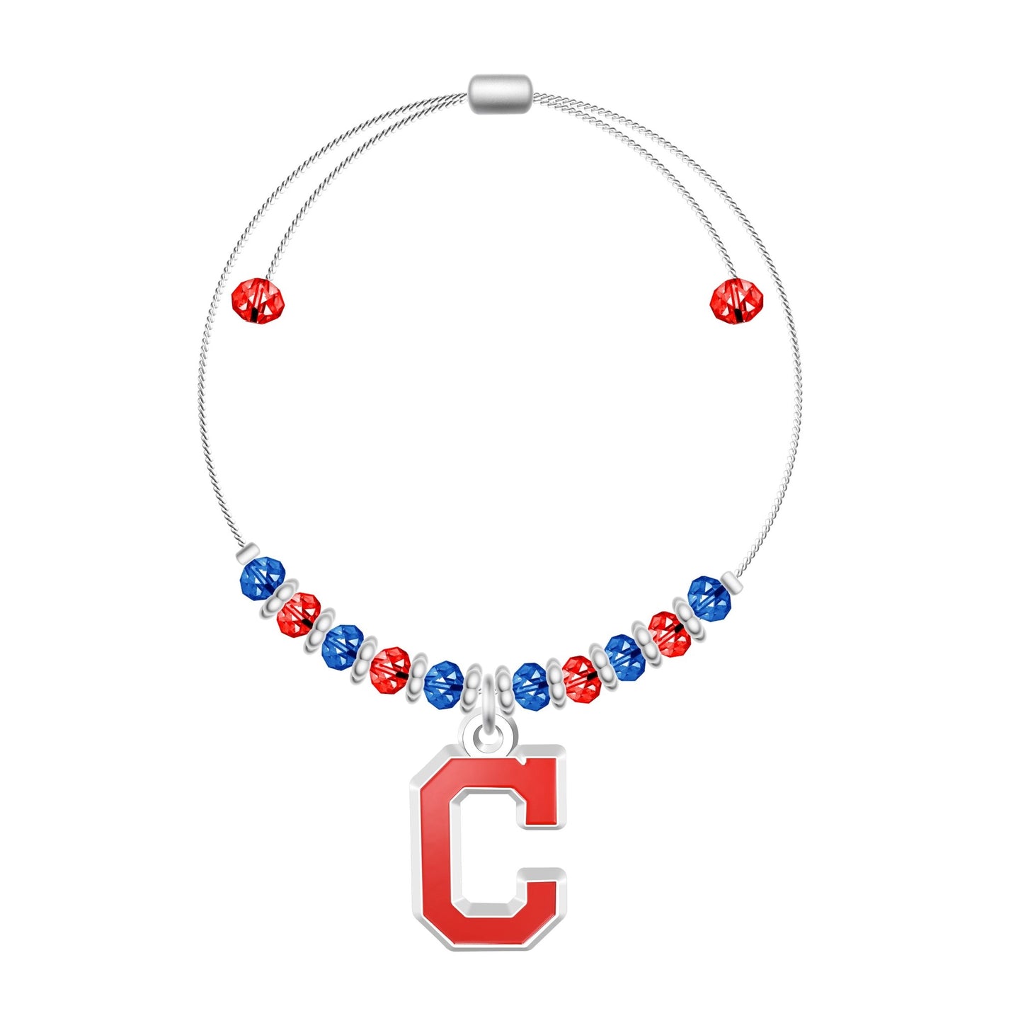 MLB 2-Tone Bead Adjustable Bracelet - Gamedays Gear - Cleveland Guardians