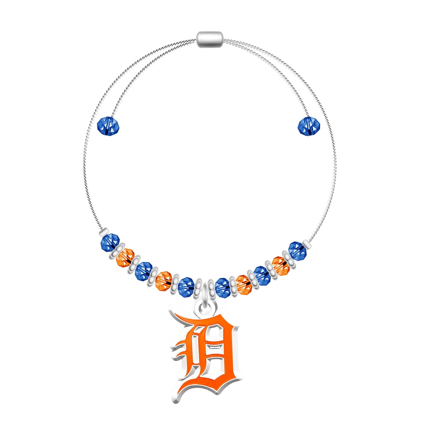 MLB 2-Tone Bead Adjustable Bracelet - Gamedays Gear - Detroit Tigers