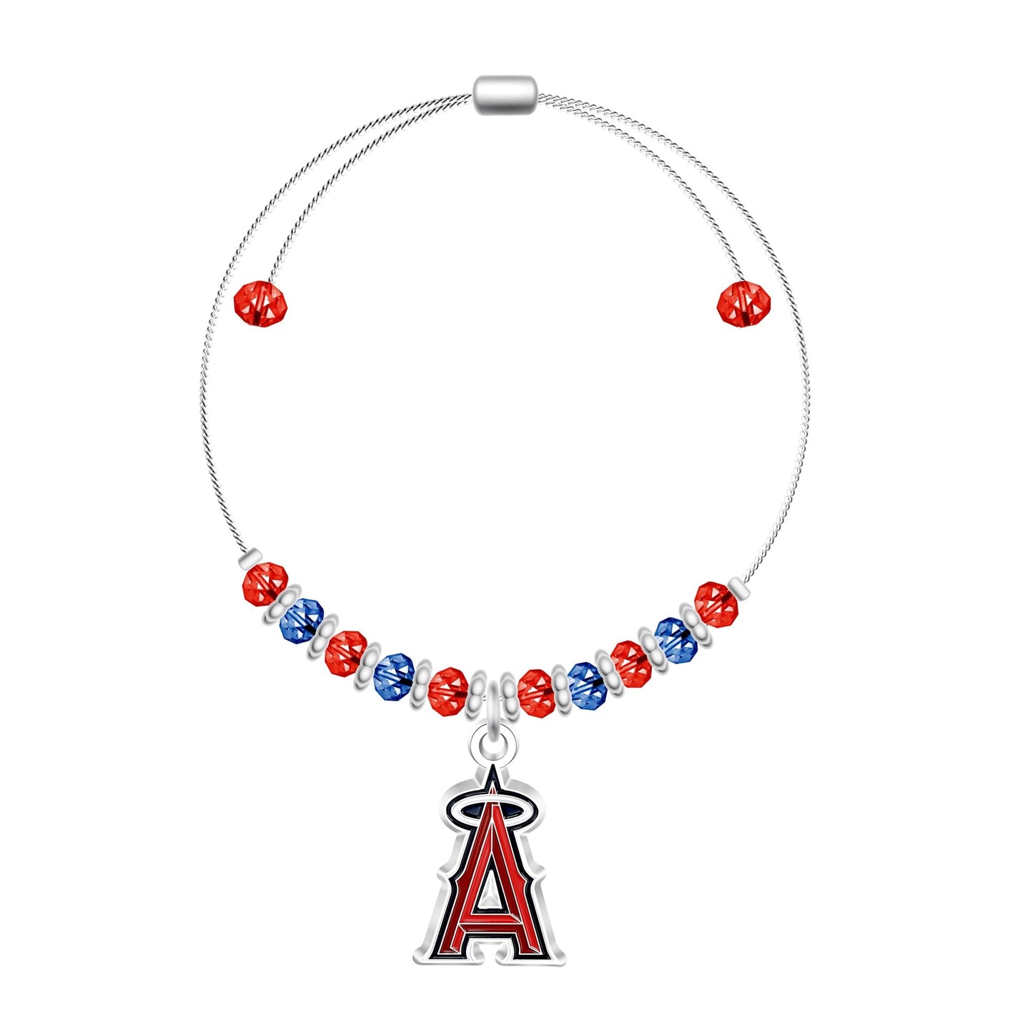 MLB 2-Tone Bead Adjustable Bracelet - Gamedays Gear - Los Angeles Angels