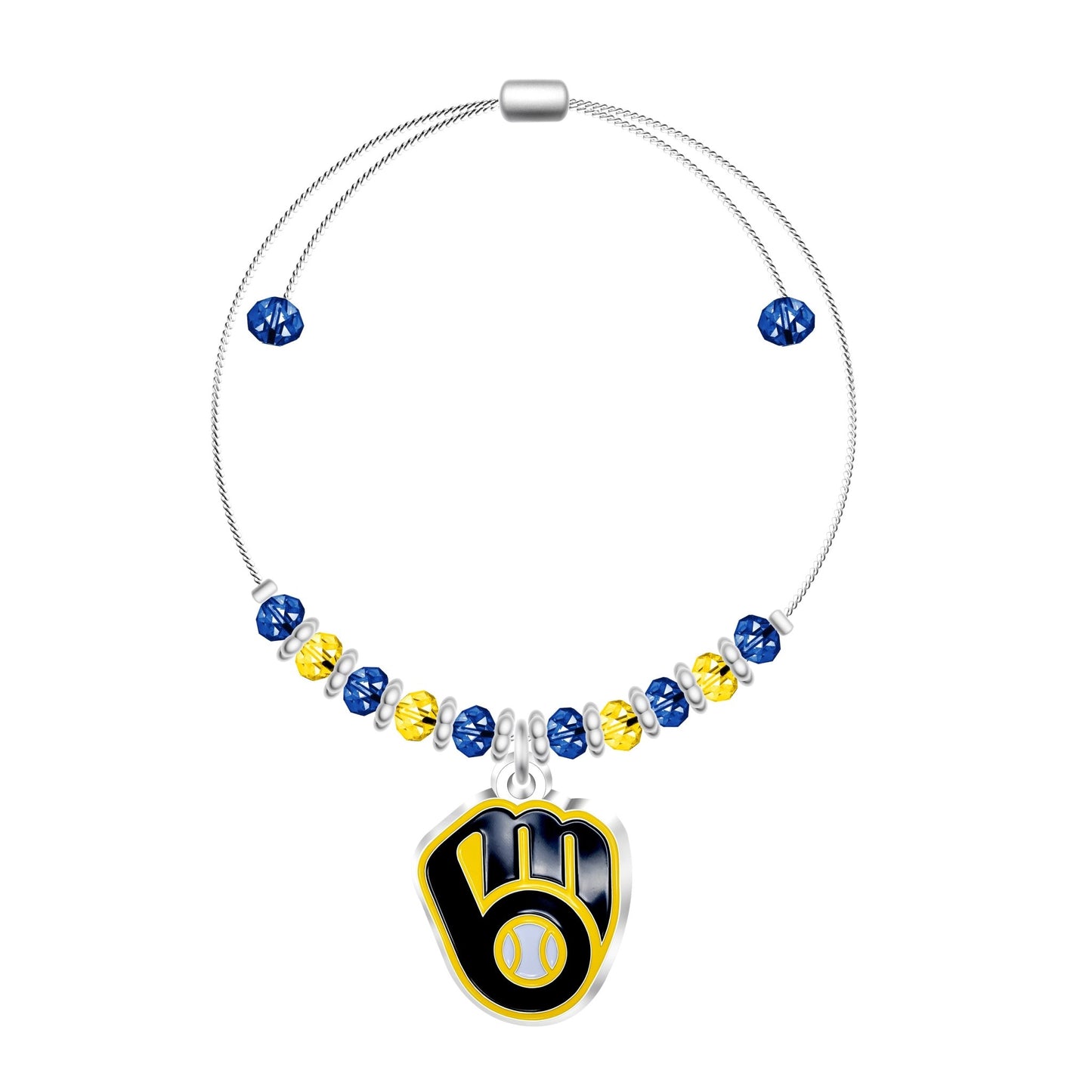 MLB 2-Tone Bead Adjustable Bracelet - Gamedays Gear - Milwaukee Brewers