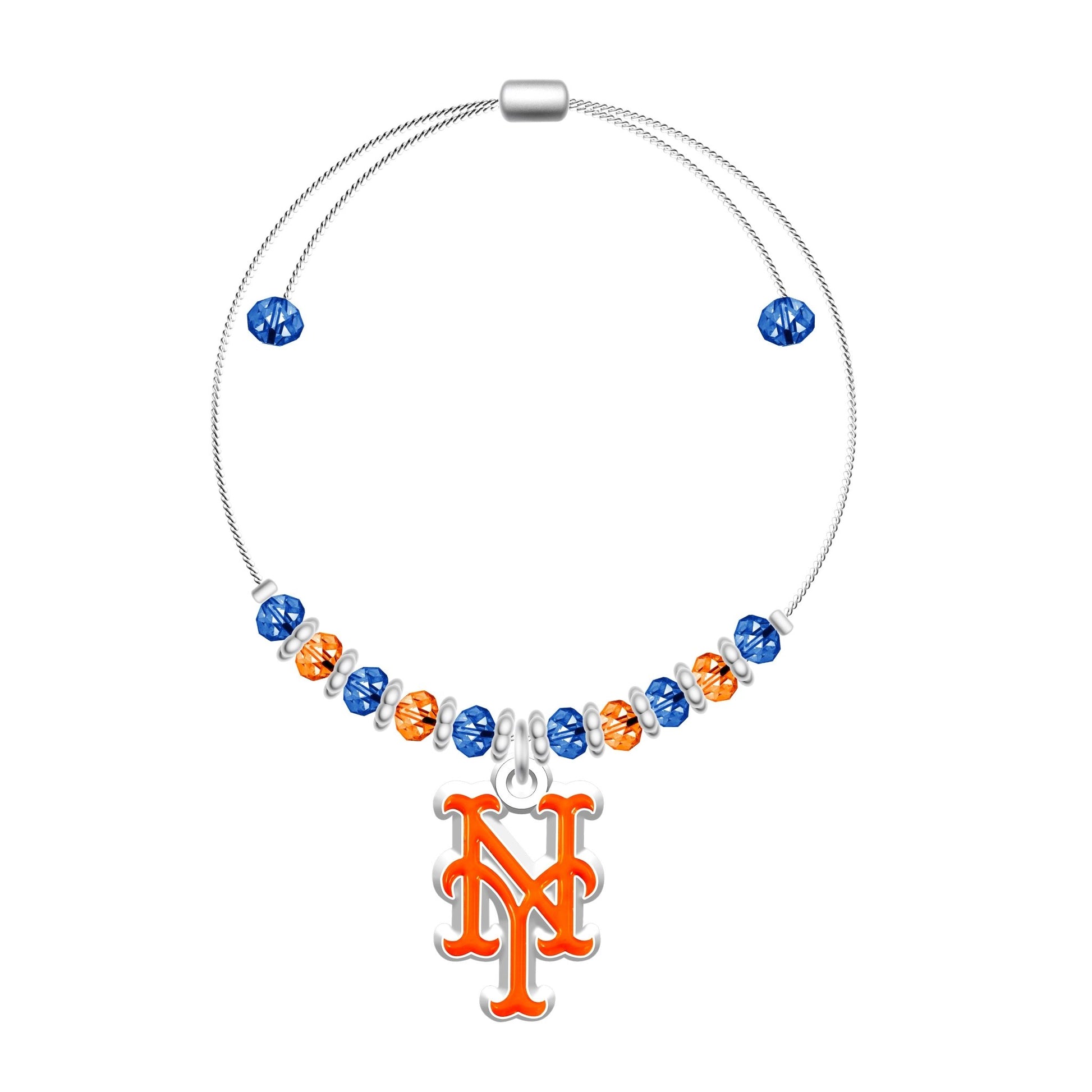 MLB 2-Tone Bead Adjustable Bracelet - Gamedays Gear - New York Mets