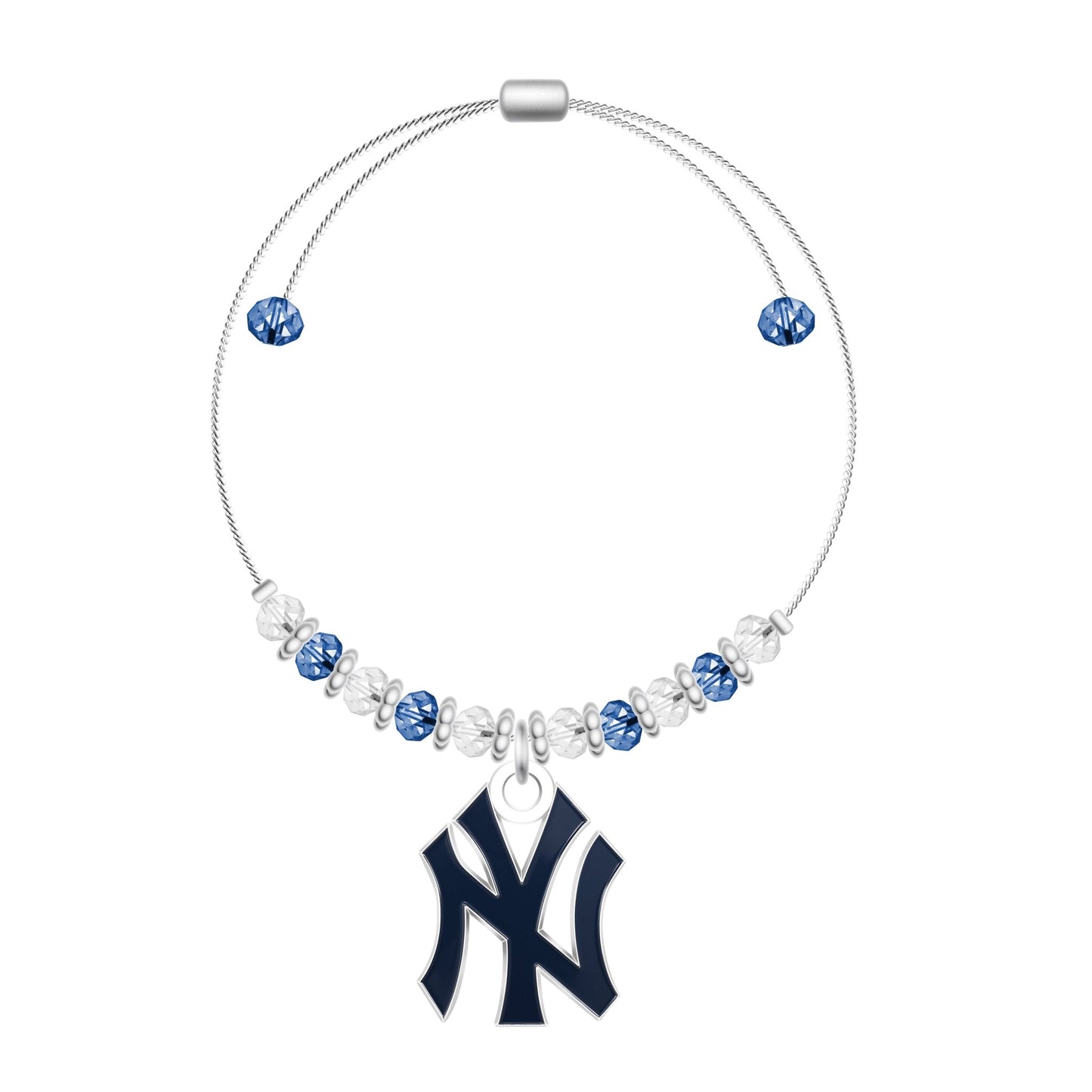 MLB 2-Tone Bead Adjustable Bracelet - Gamedays Gear - New York Yankees