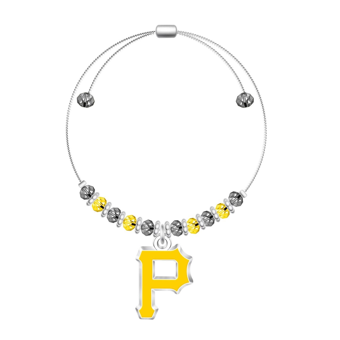 MLB 2-Tone Bead Adjustable Bracelet - Gamedays Gear - Pittsburgh Pirates