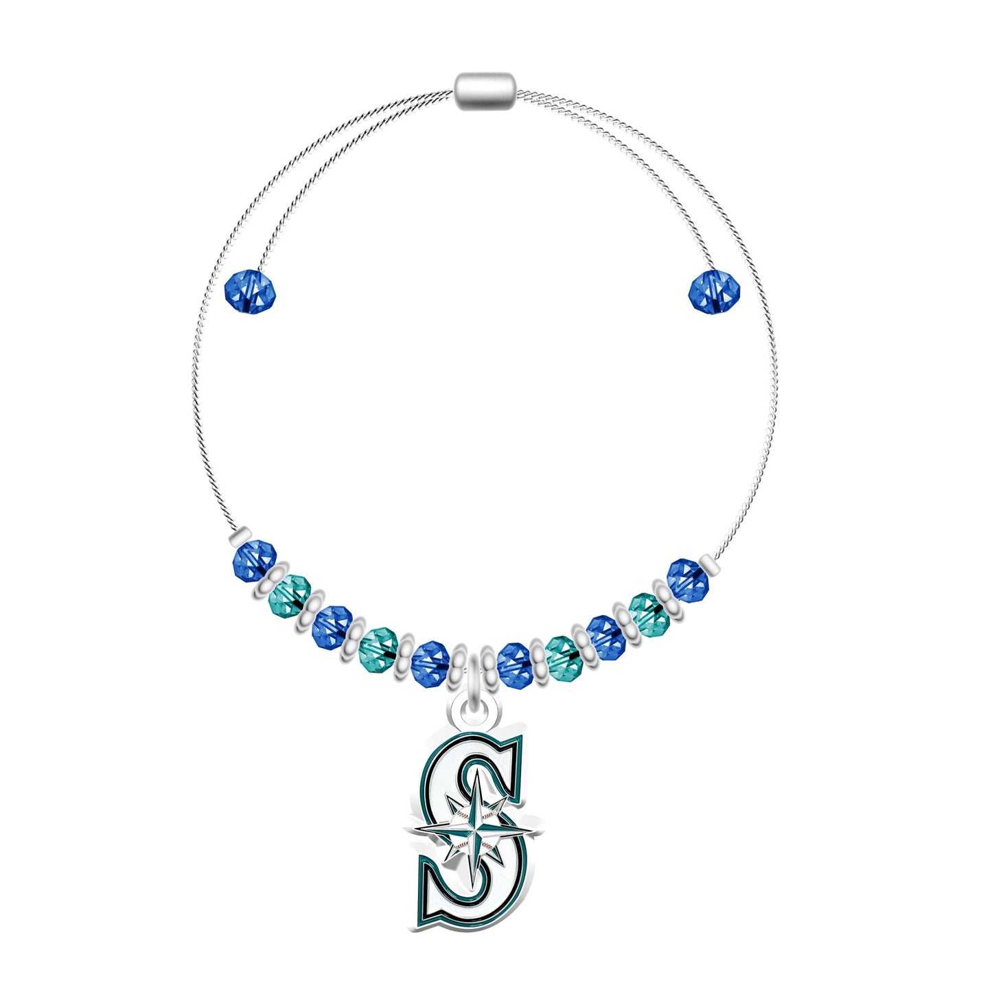 MLB 2-Tone Bead Adjustable Bracelet - Gamedays Gear - Seattle Mariners