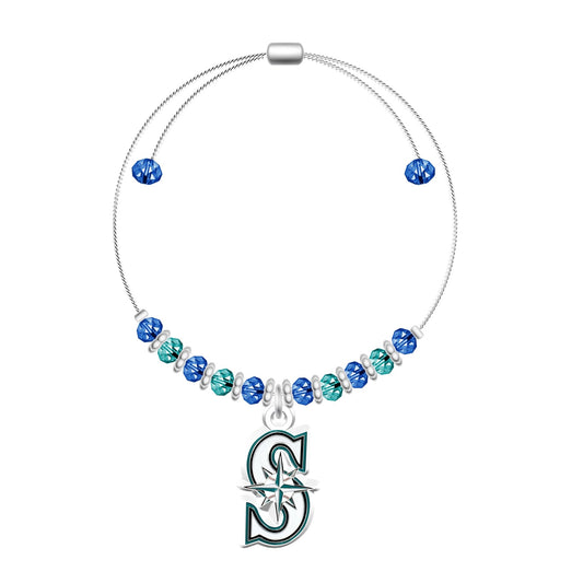 MLB 2-Tone Bead Adjustable Bracelet - Gamedays Gear - Los Angeles Dodgers