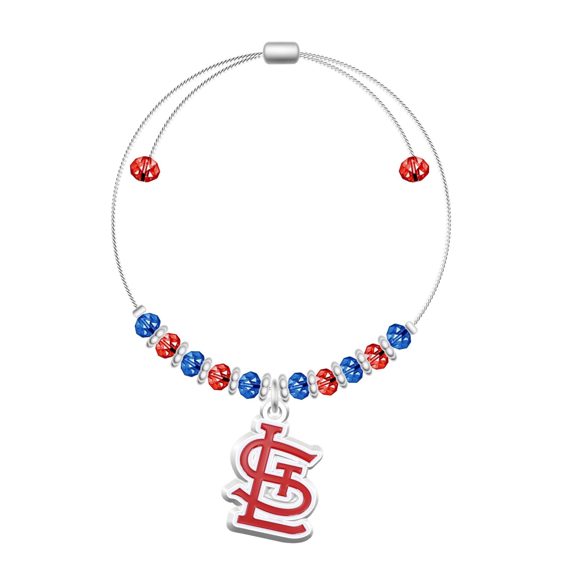 MLB 2-Tone Bead Adjustable Bracelet - Gamedays Gear - St. Louis Cardinals