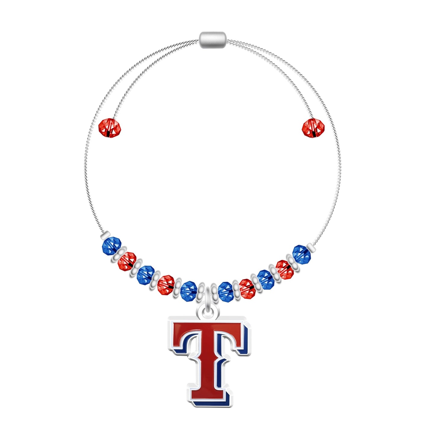 MLB 2-Tone Bead Adjustable Bracelet - Gamedays Gear - Texas Rangers