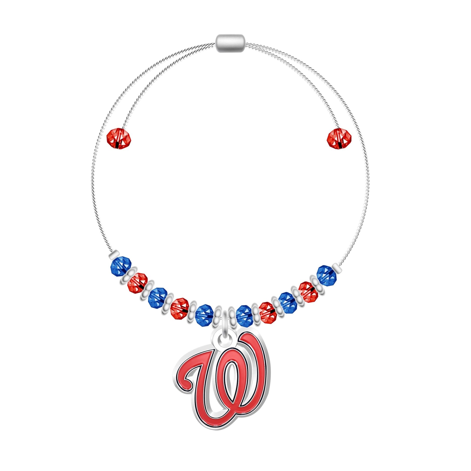 MLB 2-Tone Bead Adjustable Bracelet - Gamedays Gear - Washington Nationals