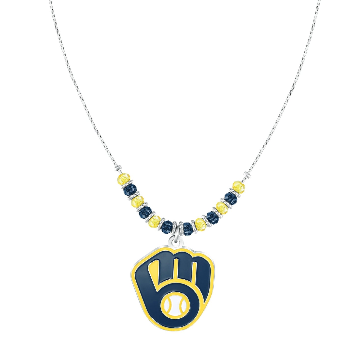 MLB Beaded Cobra Chain Necklace - Gamedays Gear - Milwaukee Brewers