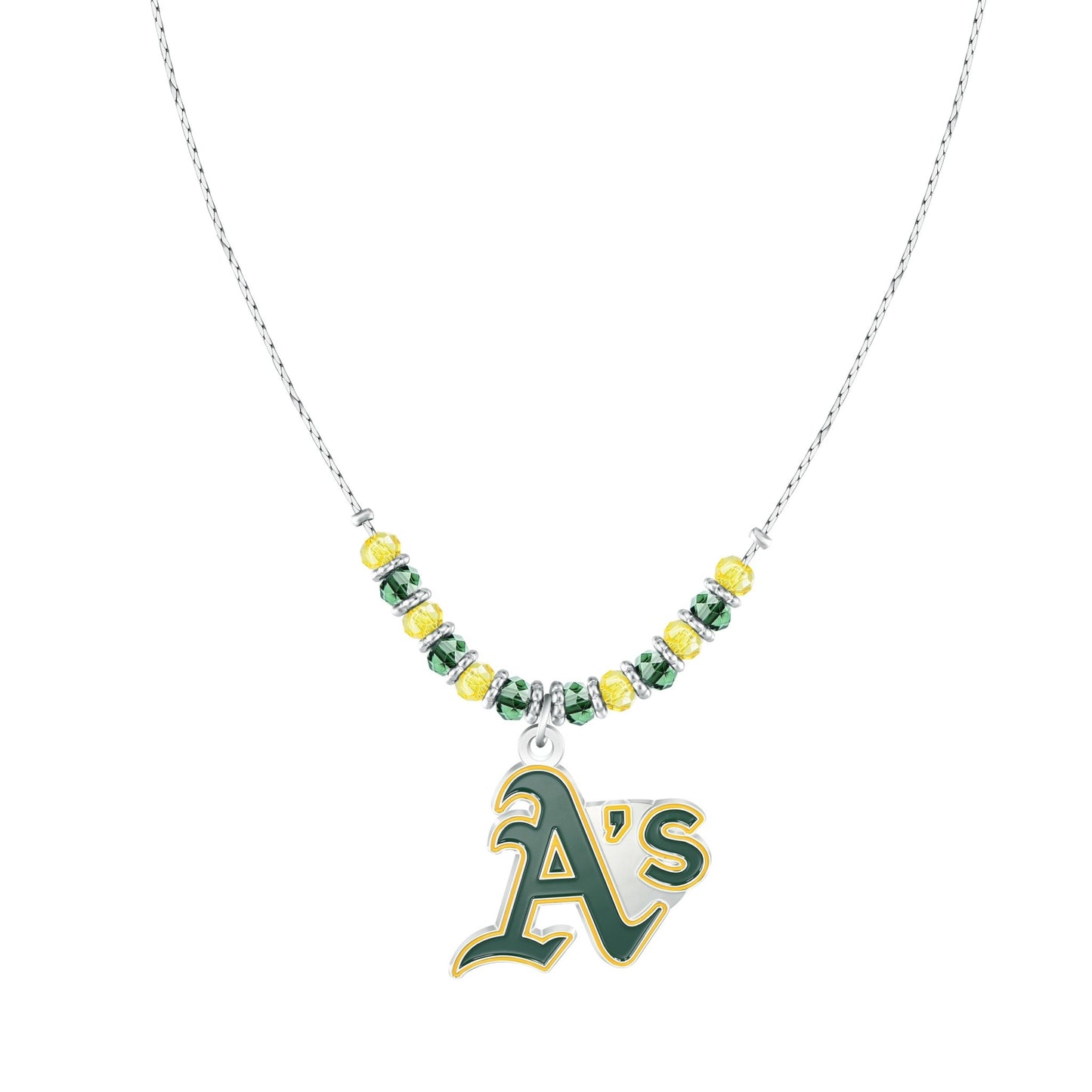 MLB Beaded Cobra Chain Necklace - Gamedays Gear - Oakland Athletics