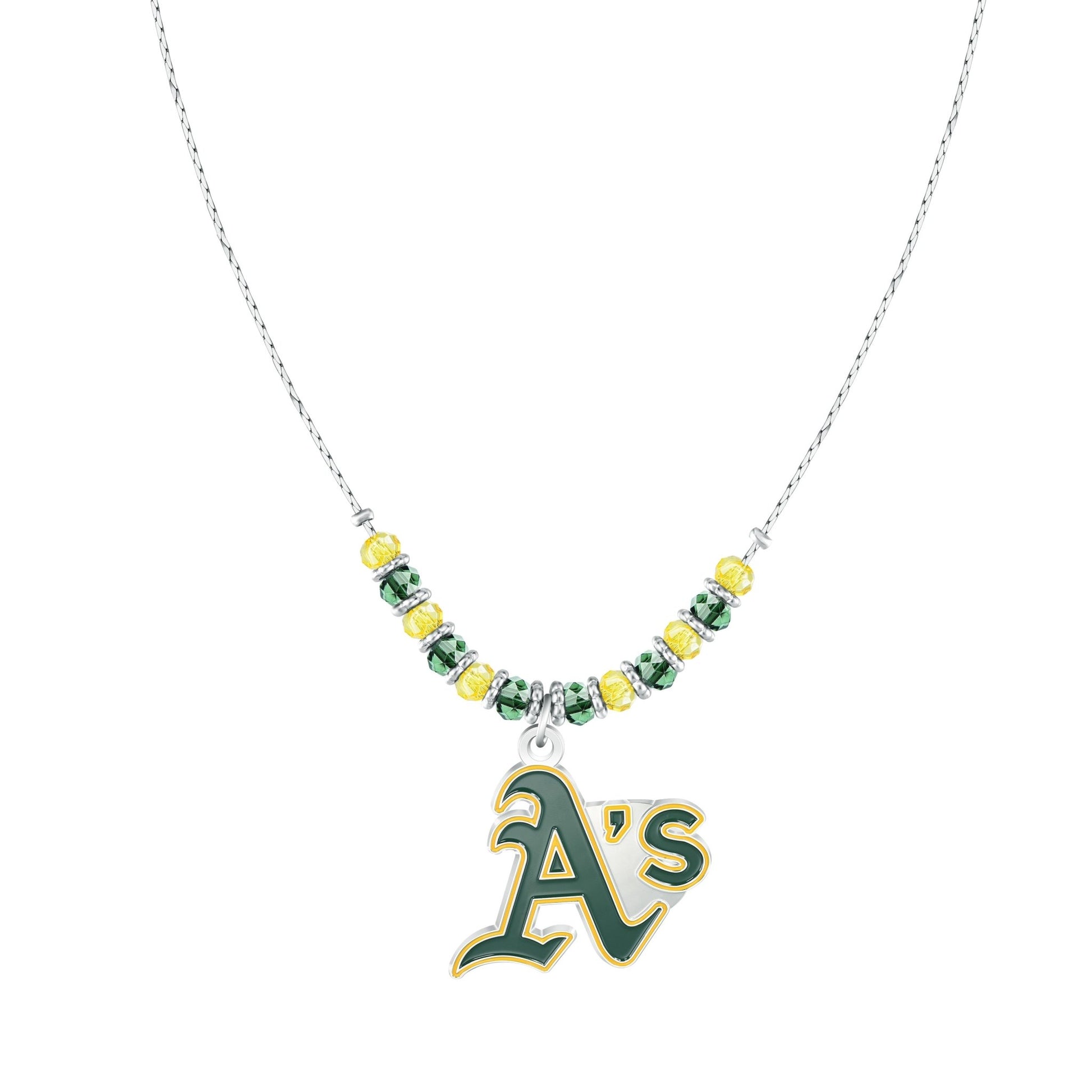 MLB Beaded Cobra Chain Necklace - Gamedays Gear - Oakland Athletics