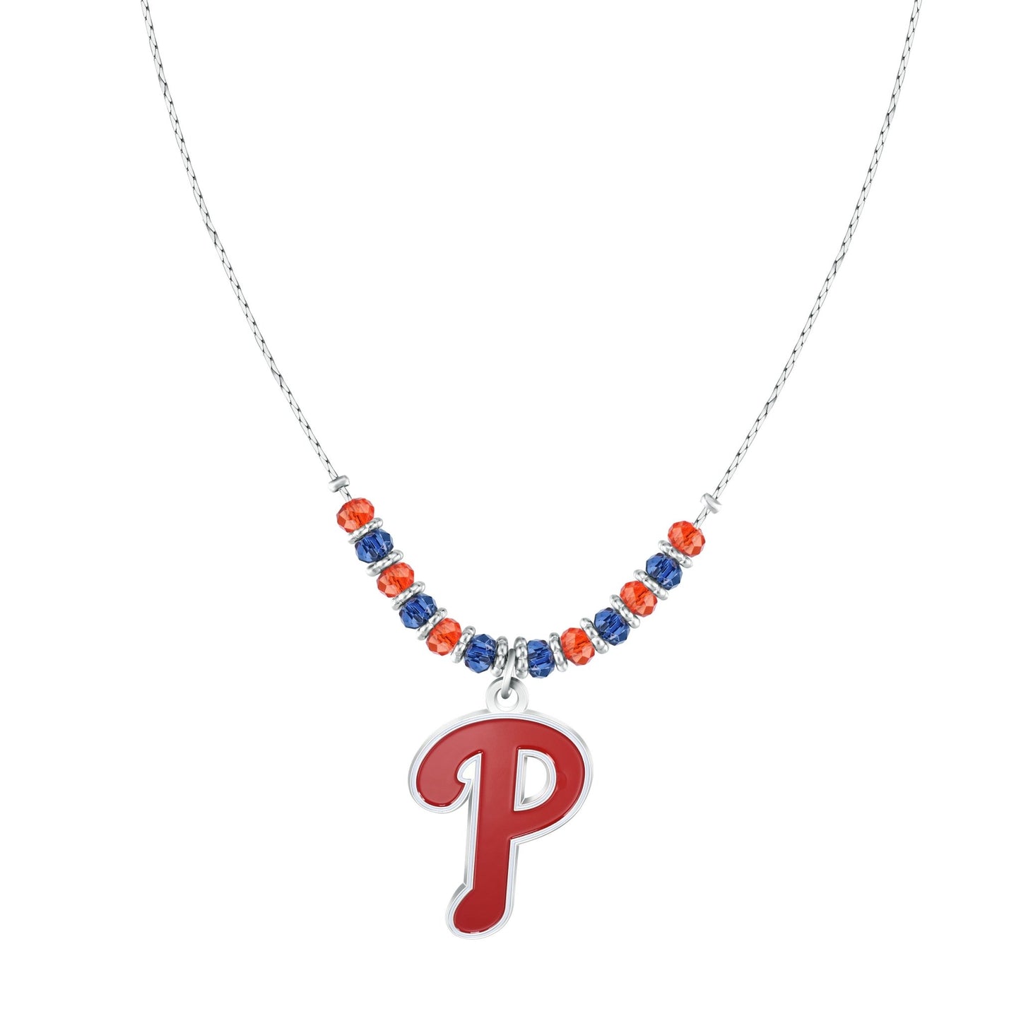 MLB Beaded Cobra Chain Necklace - Gamedays Gear - Philadelphia Phillies