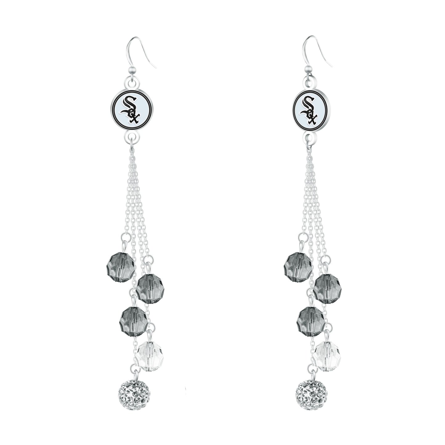 MLB Beaded Dangle Earrings - Gamedays Gear - Chicago White Sox