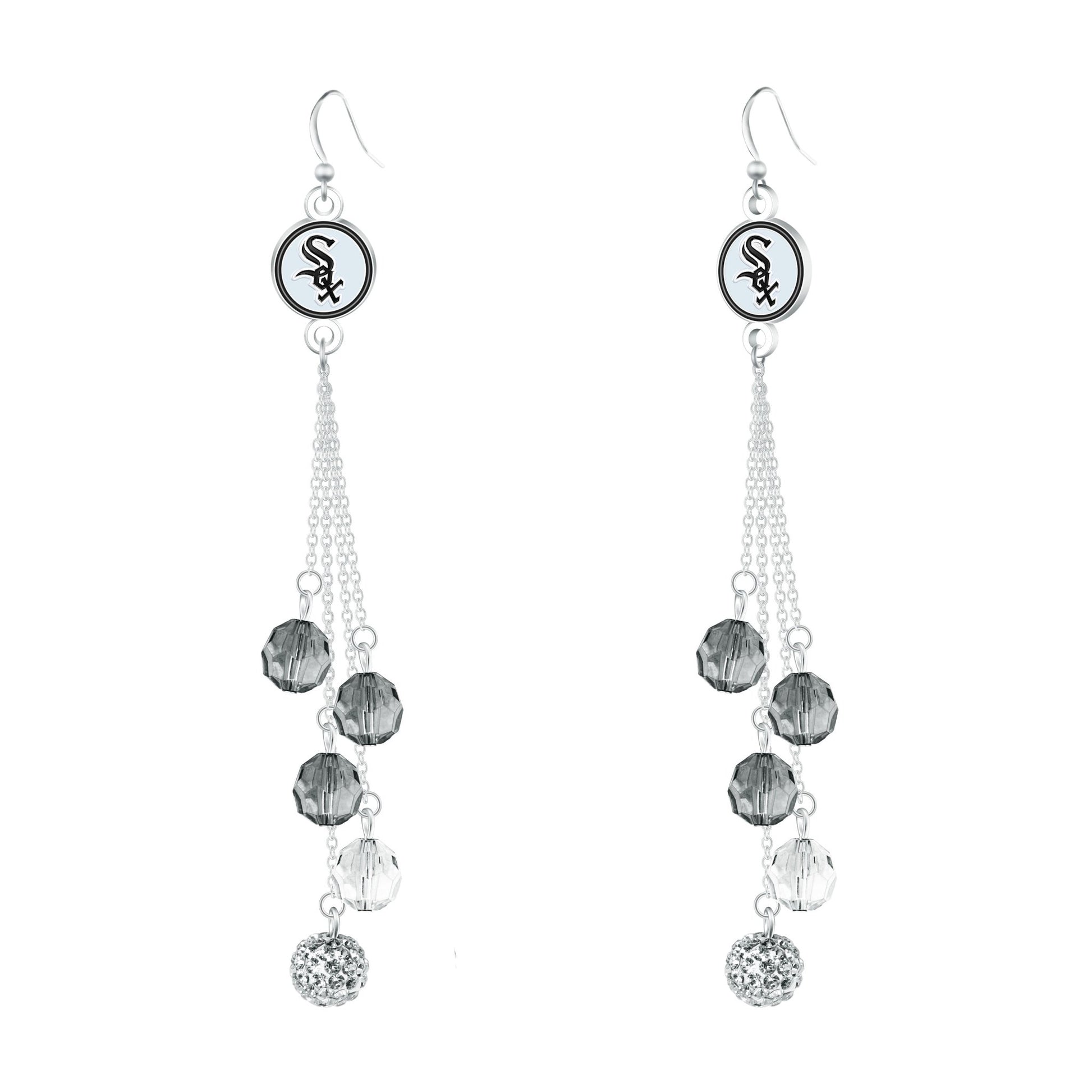 MLB Beaded Dangle Earrings - Gamedays Gear - Chicago White Sox