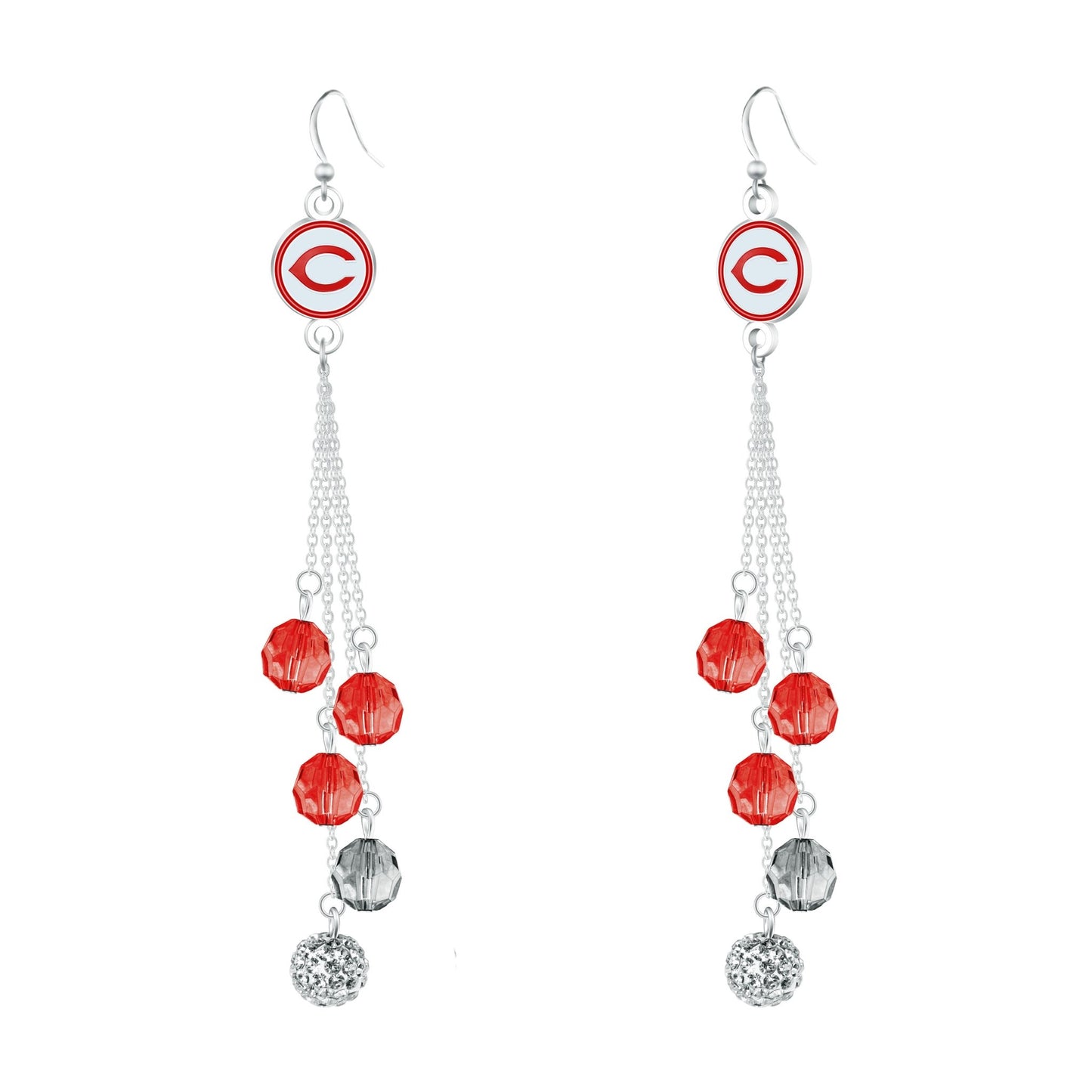 MLB Beaded Dangle Earrings - Gamedays Gear - Cincinnati Reds