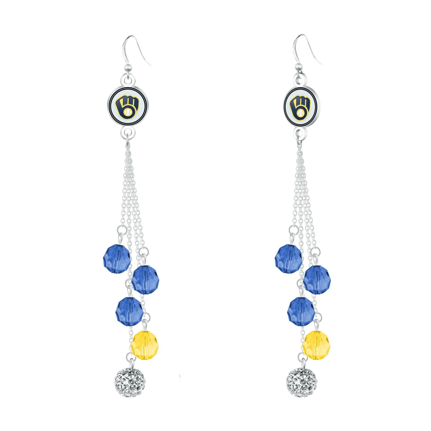 MLB Beaded Dangle Earrings - Gamedays Gear - Milwaukee Brewers