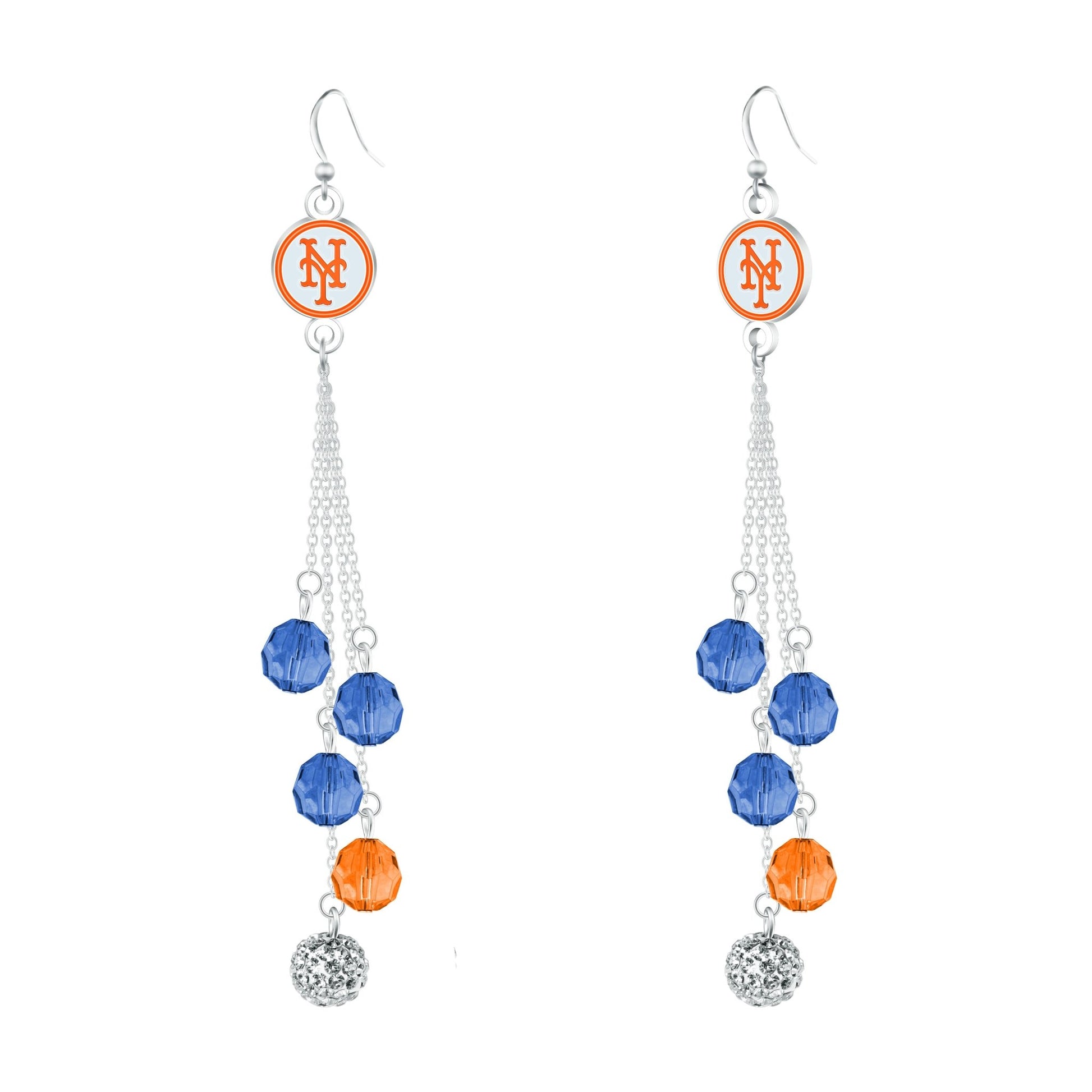 MLB Beaded Dangle Earrings - Gamedays Gear - New York Mets