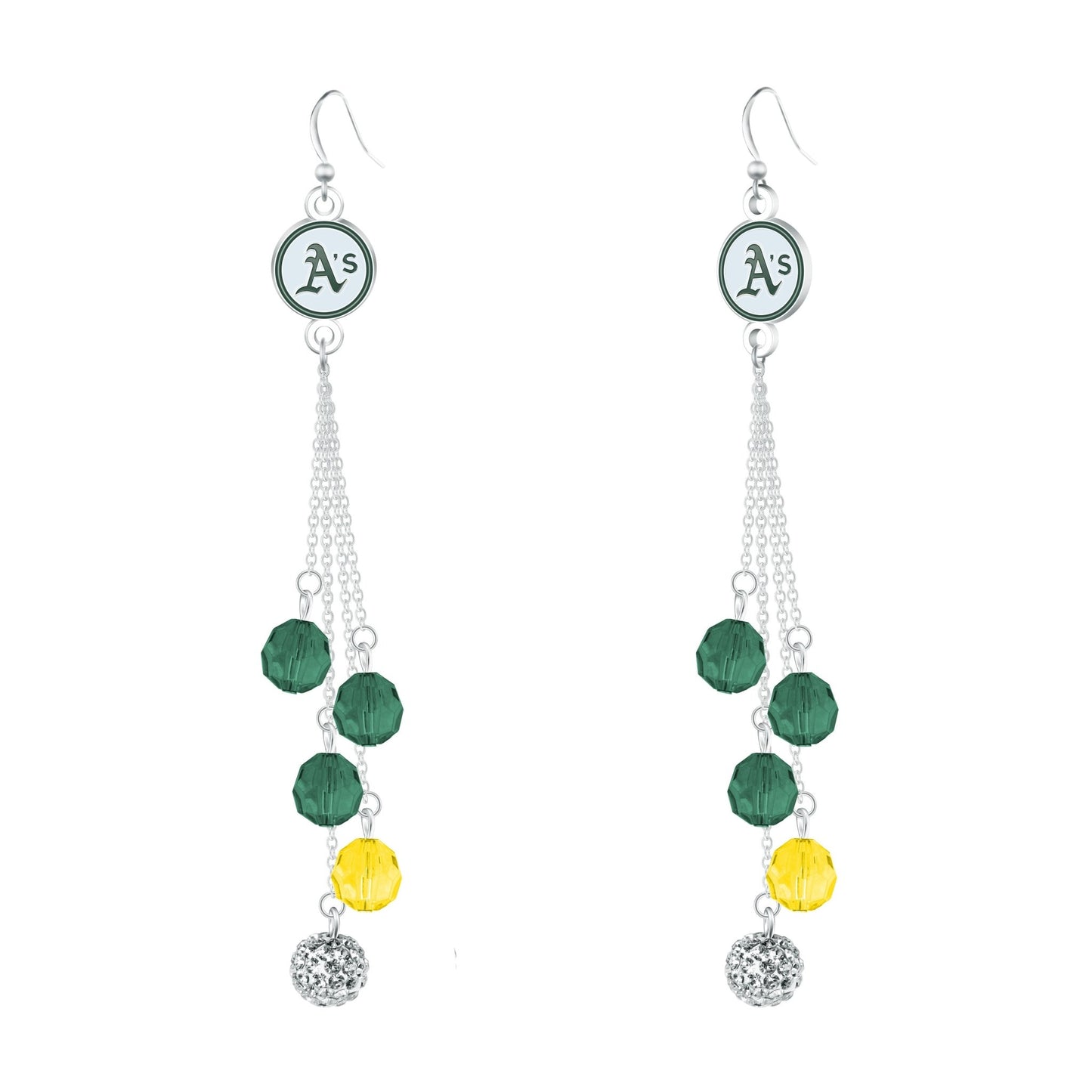 MLB Beaded Dangle Earrings - Gamedays Gear - Oakland Athletics