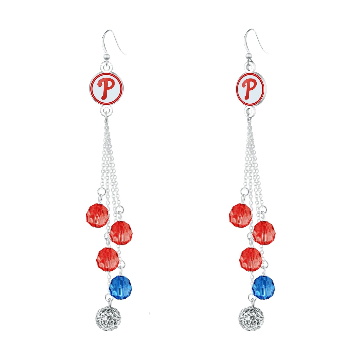 MLB Beaded Dangle Earrings - Gamedays Gear - Philadelphia Phillies