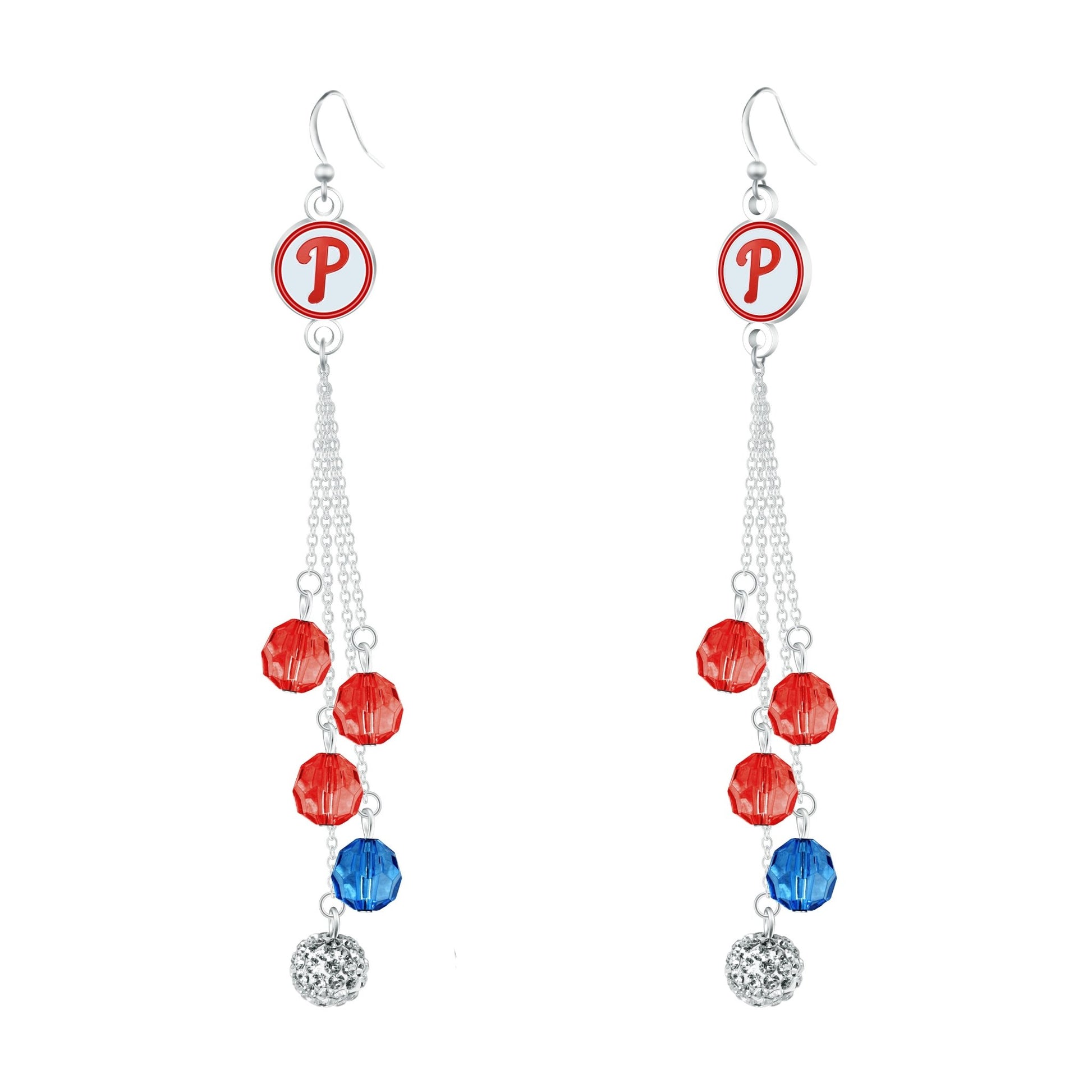 MLB Beaded Dangle Earrings - Gamedays Gear - Philadelphia Phillies