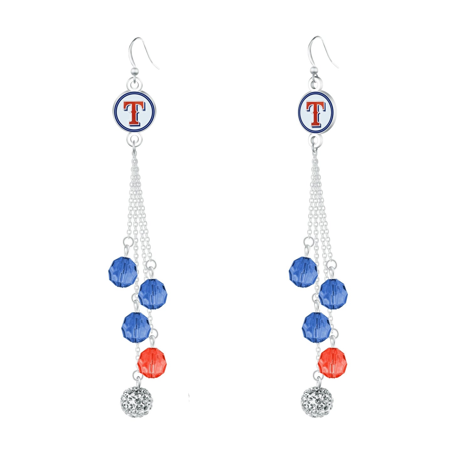 MLB Beaded Dangle Earrings - Gamedays Gear - Texas Rangers