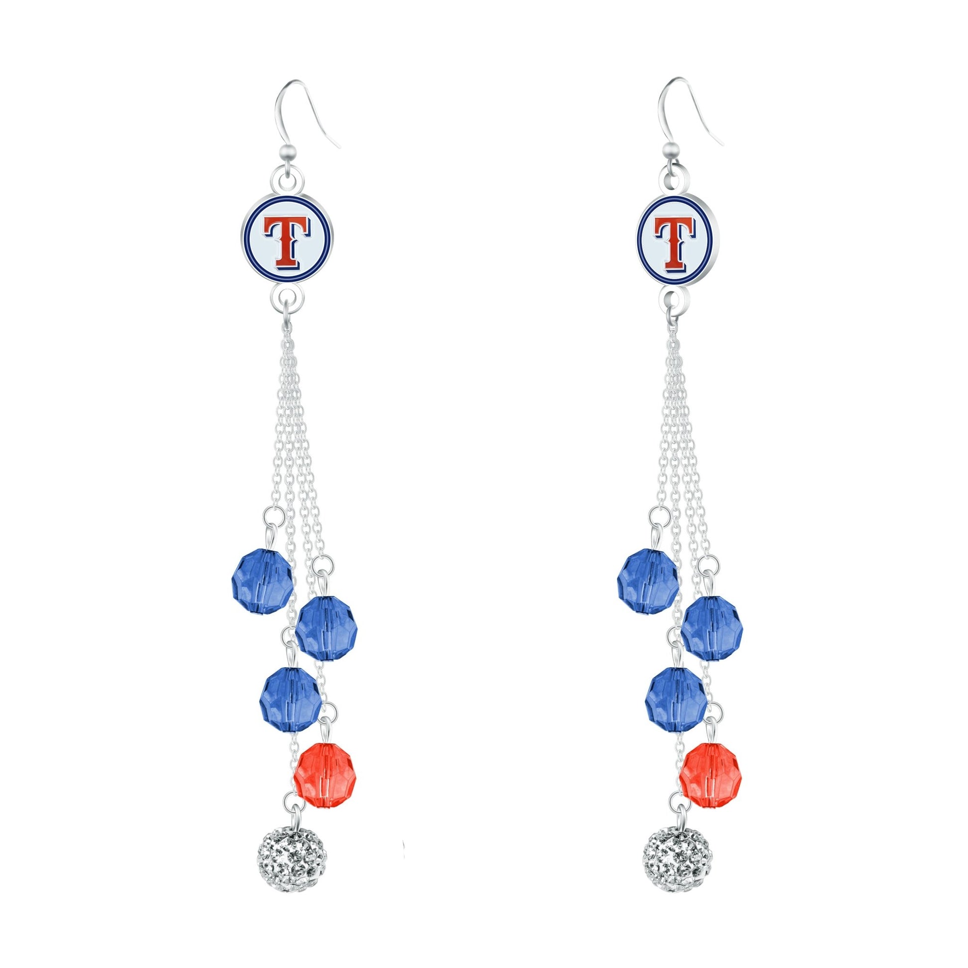 MLB Beaded Dangle Earrings - Gamedays Gear - Texas Rangers