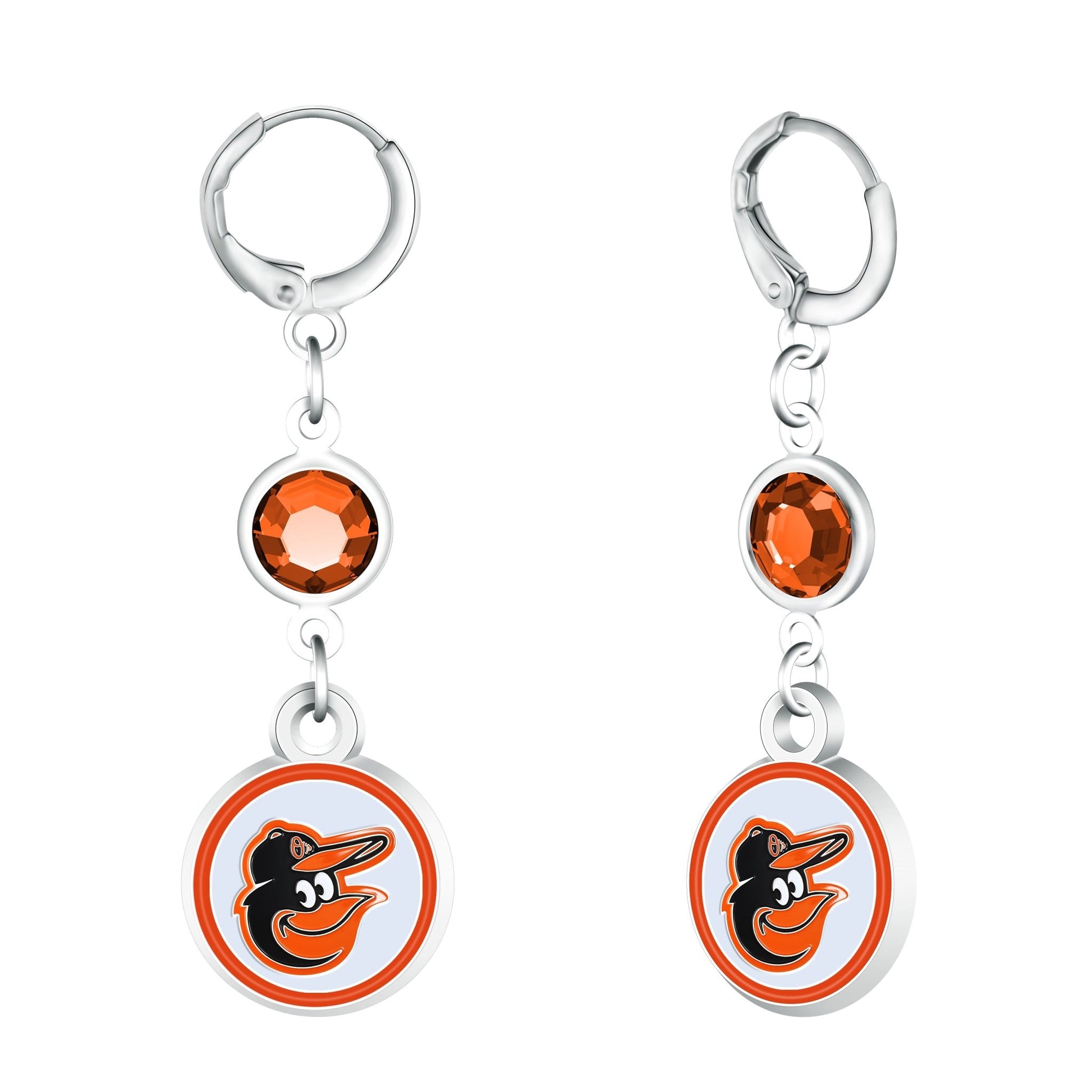 MLB Beaded Dangle Hoop Earrings - Gamedays Gear - Baltimore Orioles