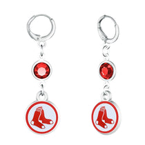 Boston Red Sox Beaded Dangle Hoop Earrings
