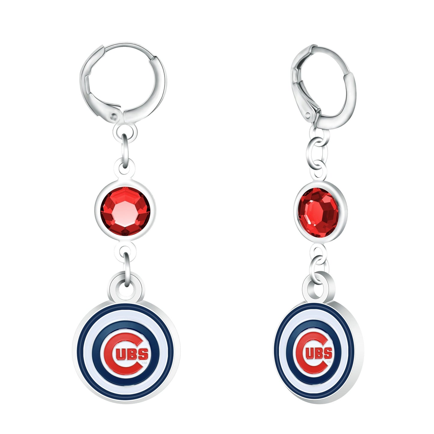 MLB Beaded Dangle Hoop Earrings - Gamedays Gear - Chicago Cubs