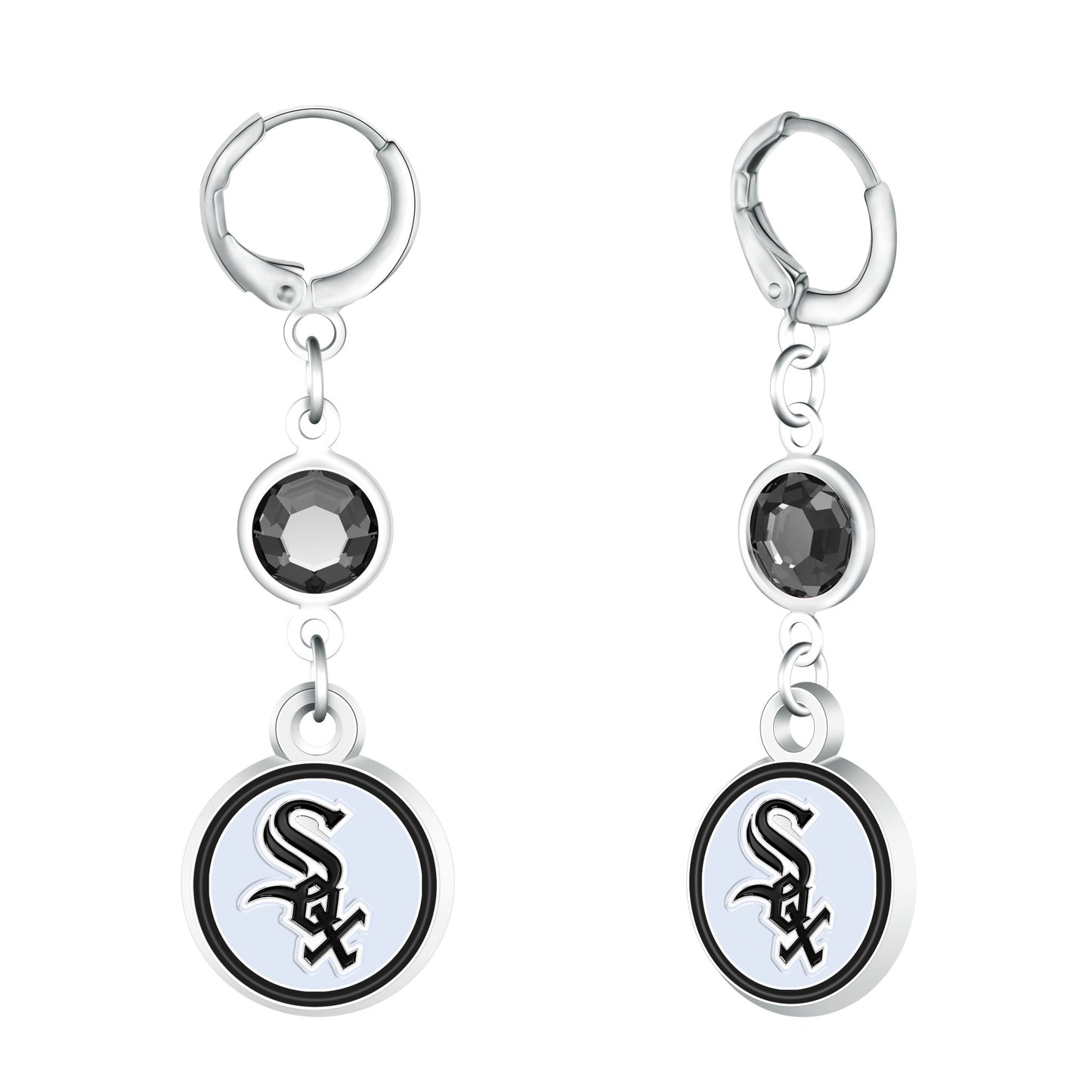 MLB Beaded Dangle Hoop Earrings - Gamedays Gear - Chicago White Sox