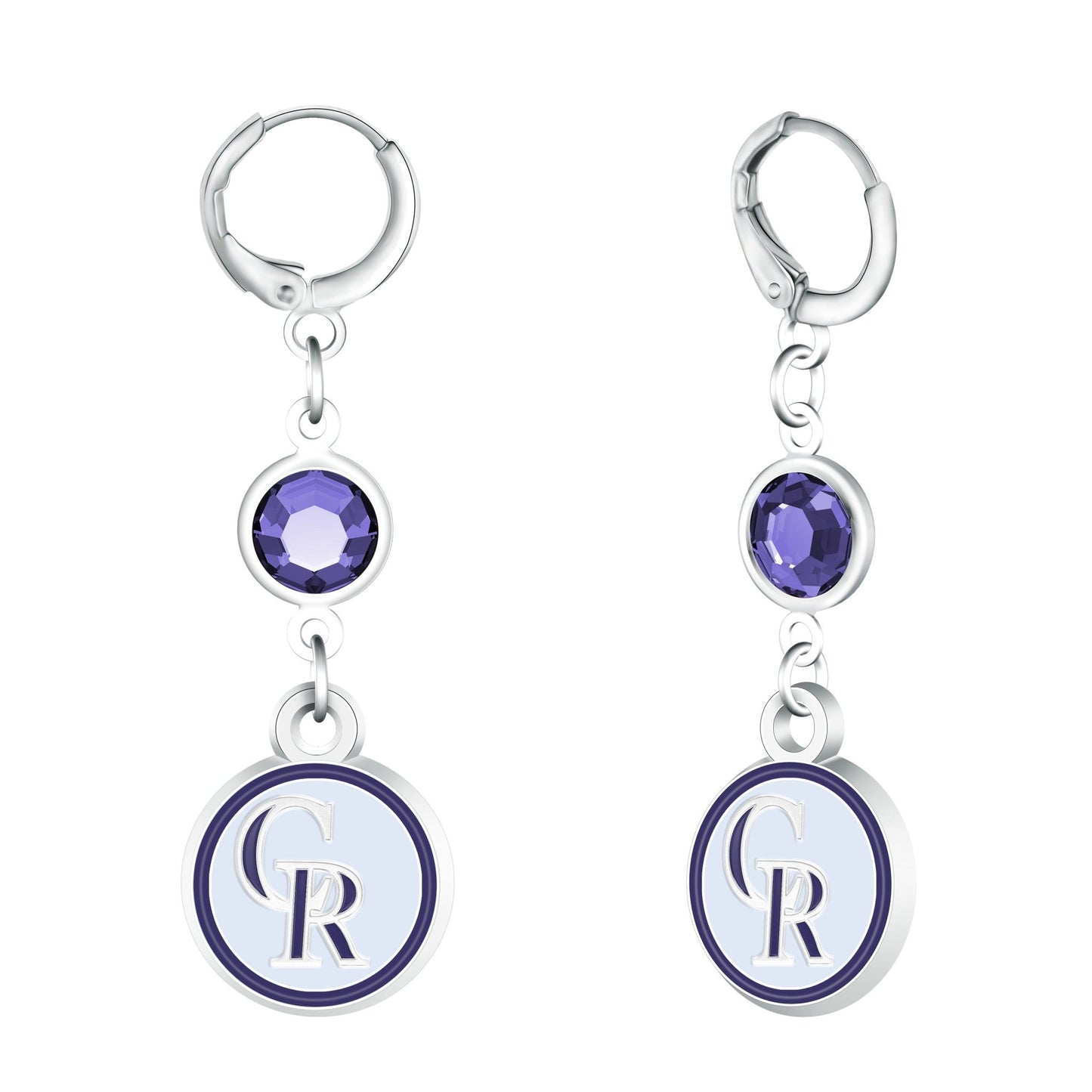 MLB Beaded Dangle Hoop Earrings - Gamedays Gear - Colorado Rockies