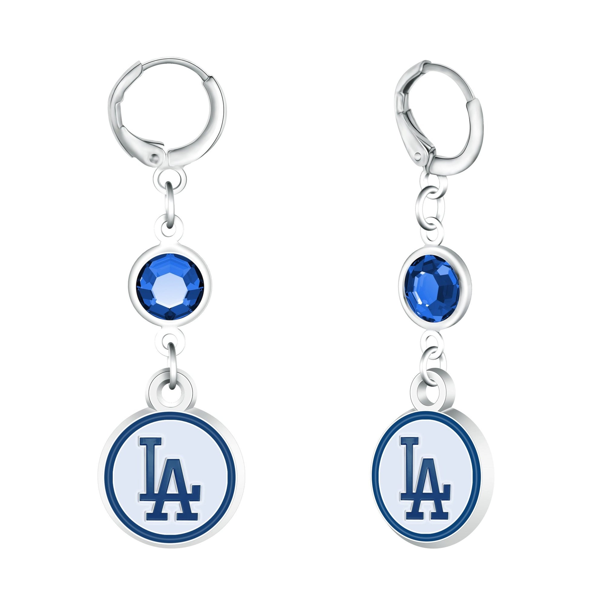 MLB Beaded Dangle Hoop Earrings - Gamedays Gear - Los Angeles Dodgers