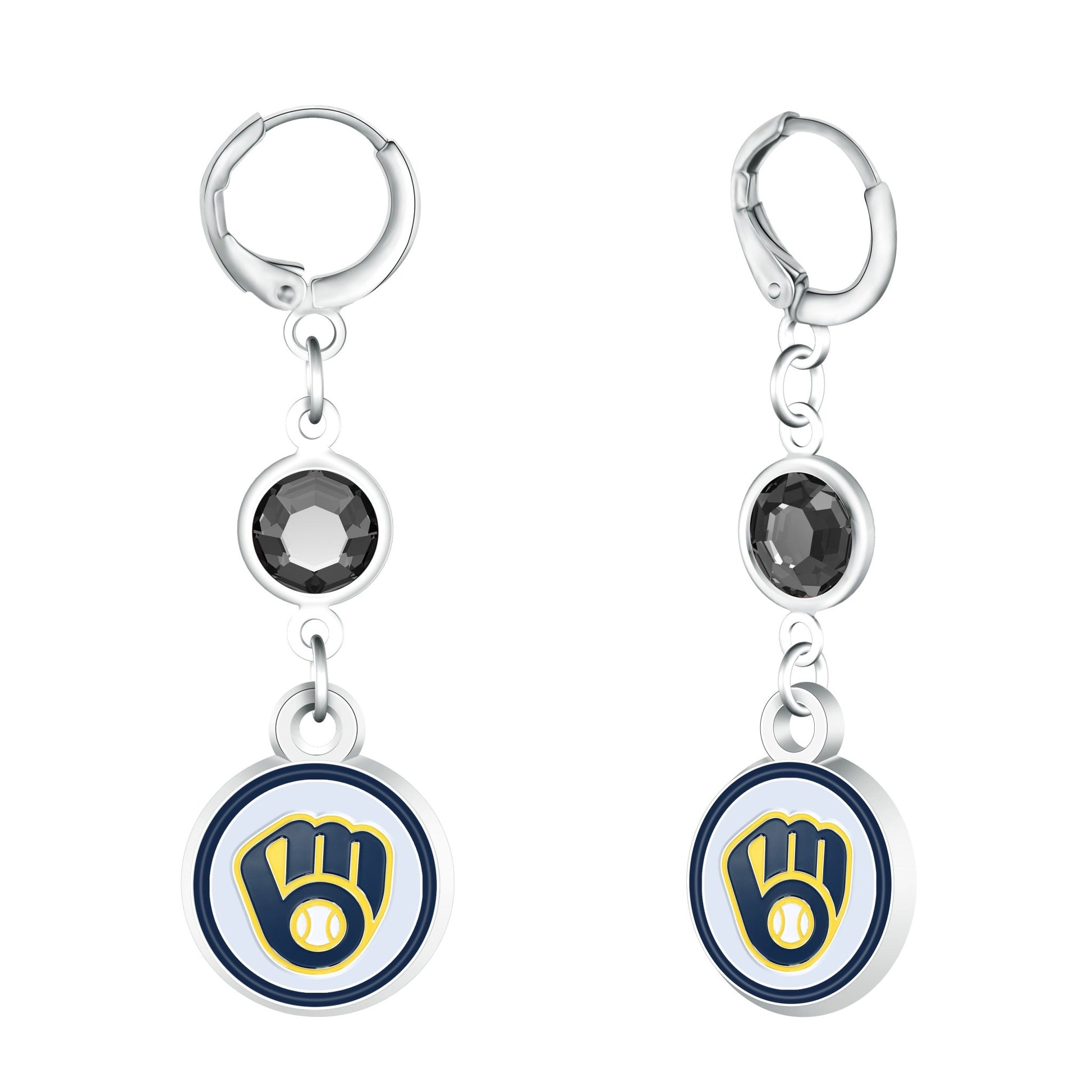 MLB Beaded Dangle Hoop Earrings - Gamedays Gear - Milwaukee Brewers