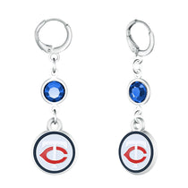 Minnesota Twins Beaded Dangle Hoop Earrings