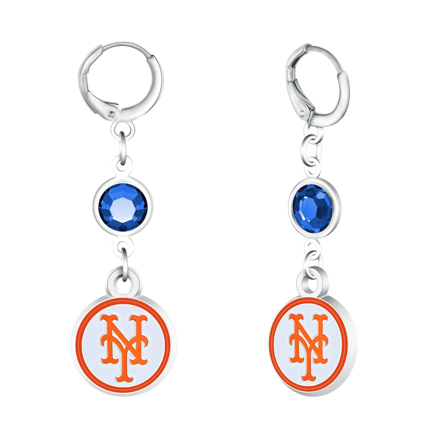 MLB Beaded Dangle Hoop Earrings - Gamedays Gear - New York Mets