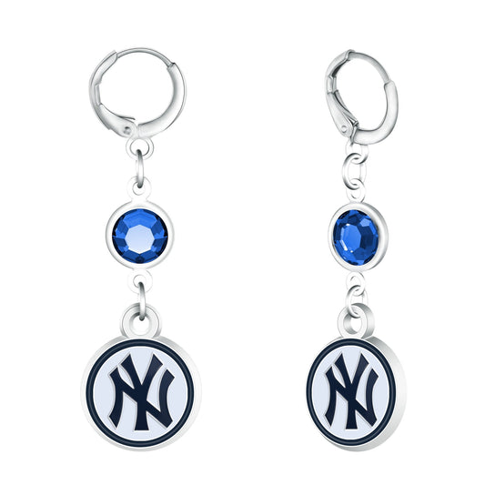 MLB Beaded Dangle Hoop Earrings - Gamedays Gear - New York Yankees