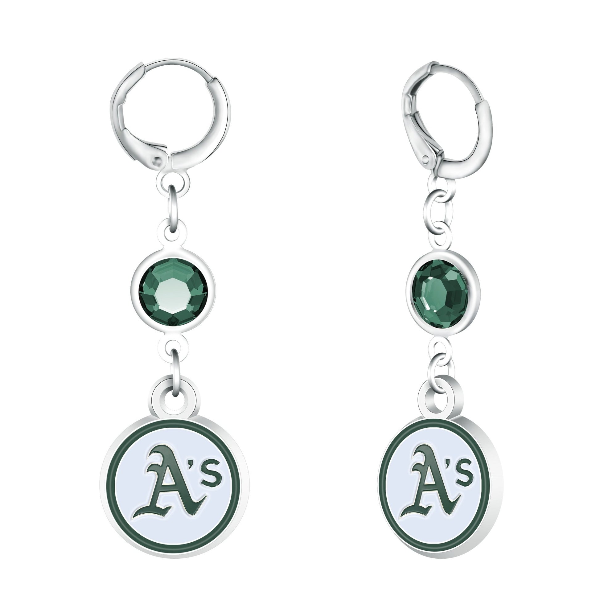 MLB Beaded Dangle Hoop Earrings - Gamedays Gear - Oakland Athletics