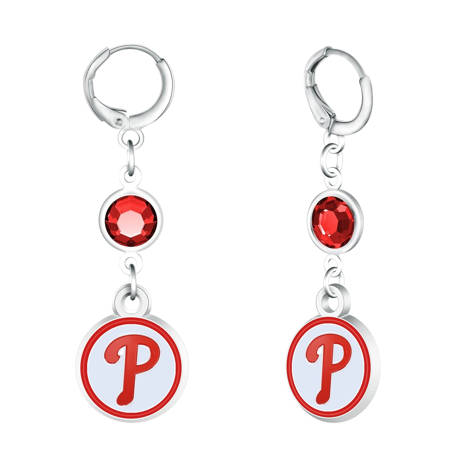 MLB Beaded Dangle Hoop Earrings - Gamedays Gear - Philadelphia Phillies