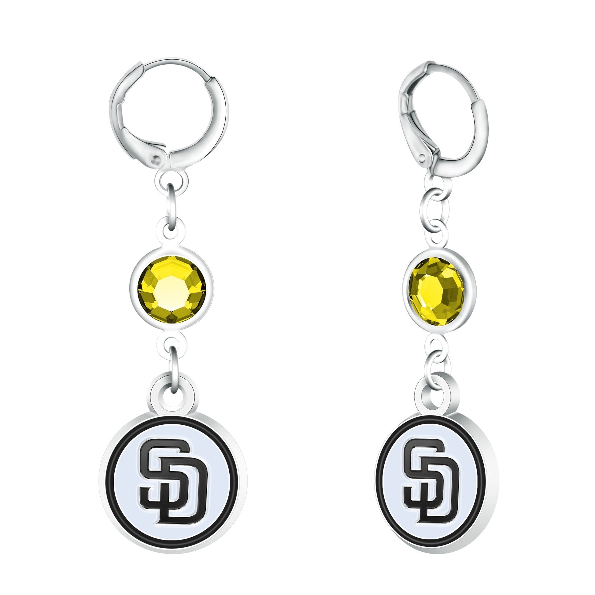 MLB Beaded Dangle Hoop Earrings - Gamedays Gear - San Diego Padres