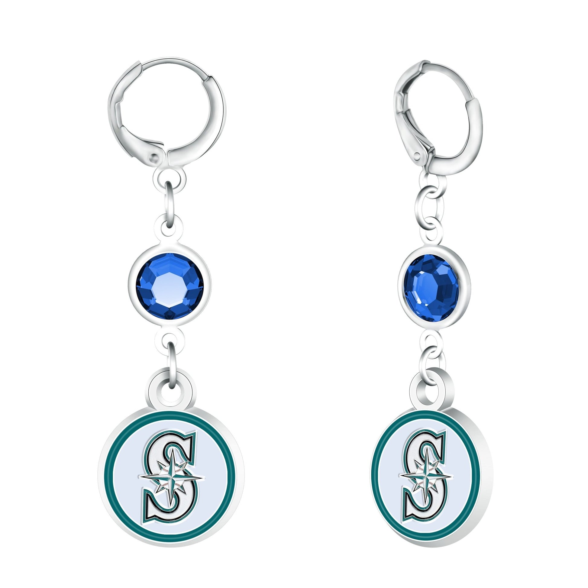 MLB Beaded Dangle Hoop Earrings - Gamedays Gear - Seattle Mariners