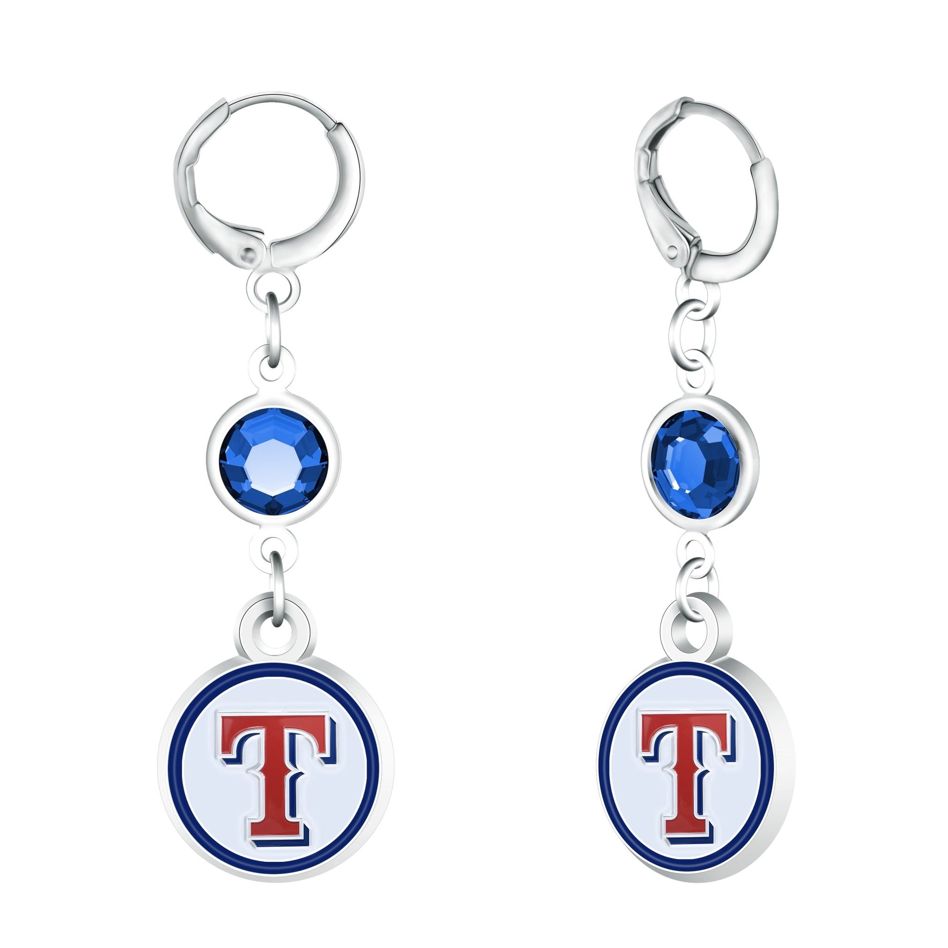 MLB Beaded Dangle Hoop Earrings - Gamedays Gear - Texas Rangers